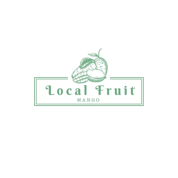 logotipo de la tienda de la granja de frutas de mango