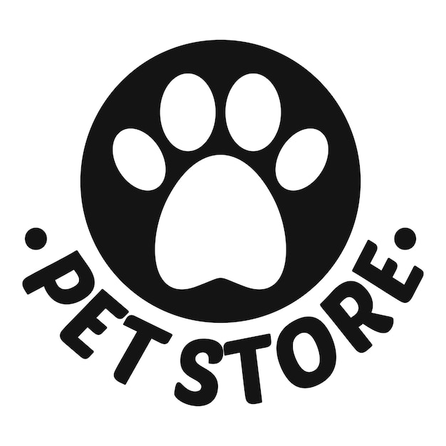 Logotipo de la tienda de juguetes para mascotas Ilustración simple del logotipo vectorial de la tiendas de juguetes de mascotas para el diseño web aislado en fondo blanco