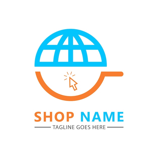 Logotipo de la tienda en línea. logotipo de comercio electrónico