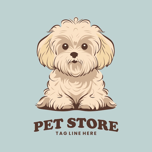 Logotipo de la tienda de mascotas cute dog