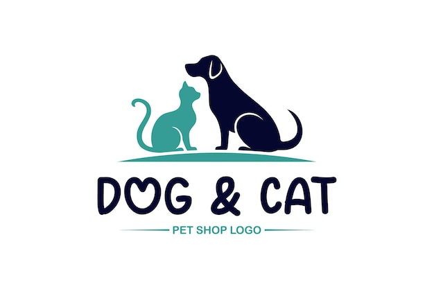 Logotipo de la tienda de mascotas para gatos y perros