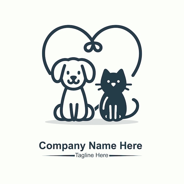 un logotipo para una tienda de mascotas llamada mascota aquí