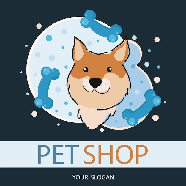 Logotipo de la tienda de mascotas para perros