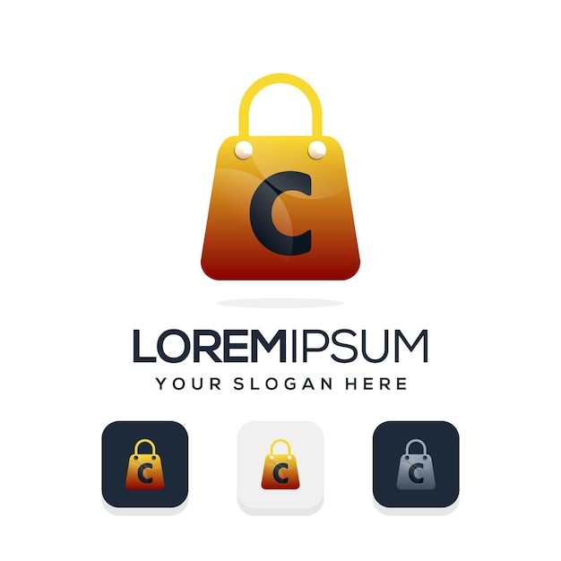 logotipo de la tienda moderna con plantilla de logotipo letra c