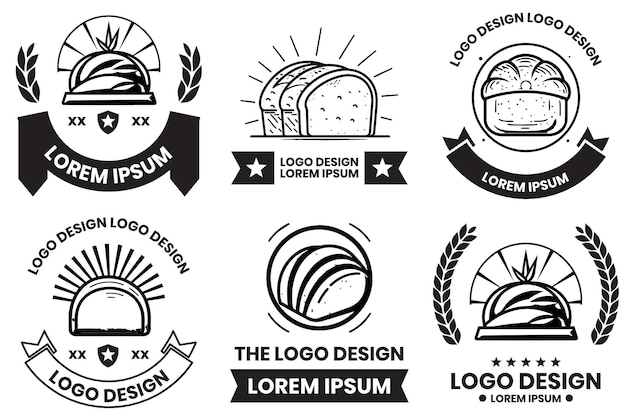 logotipo de la tienda de pan en estilo artístico de línea plana aislado en el fondo