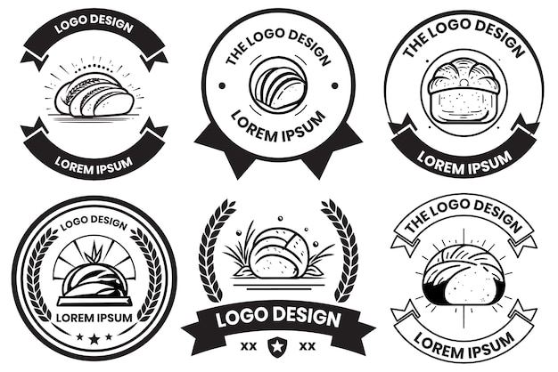 logotipo de la tienda de pan en estilo artístico de línea plana aislado en el fondo