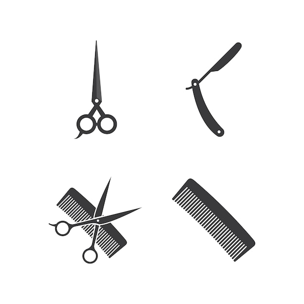 logotipo de tienda de peluquería vintage