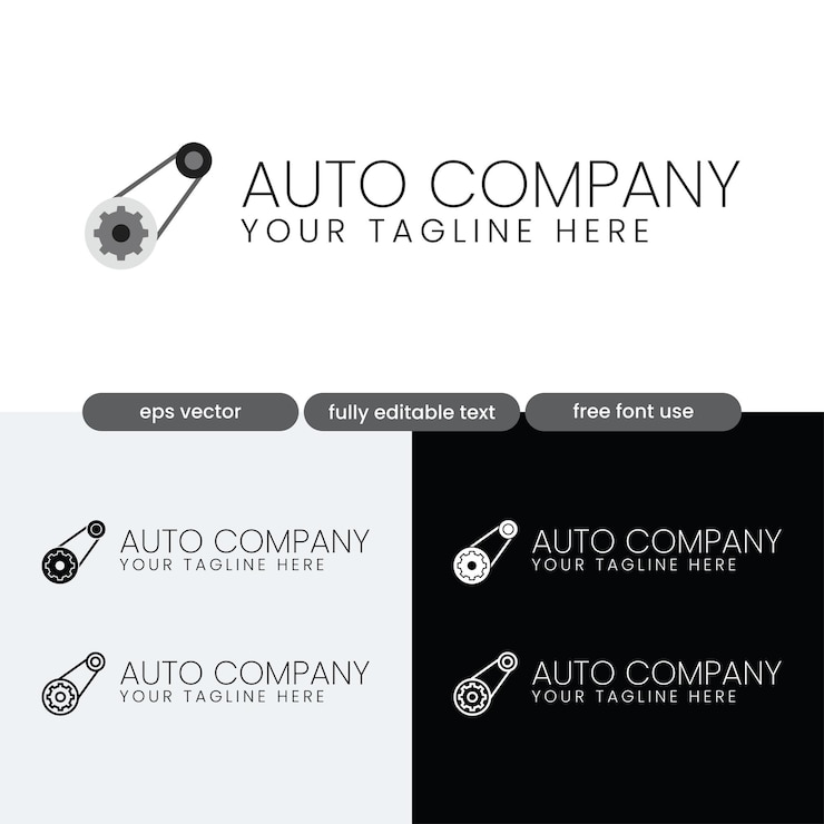 Vector logotipo de la tienda de piezas de automóviles