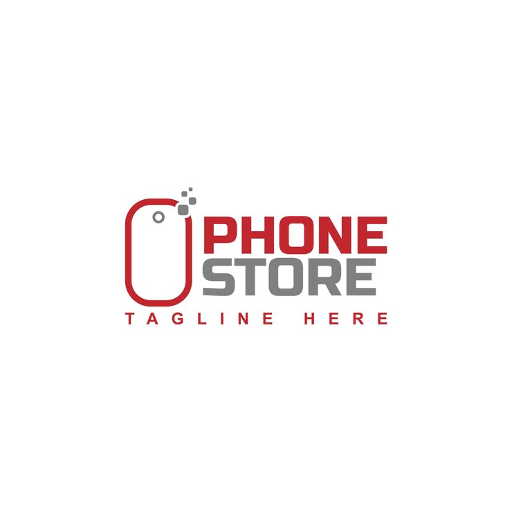 El logotipo de la tienda de teléfonos vectoriales