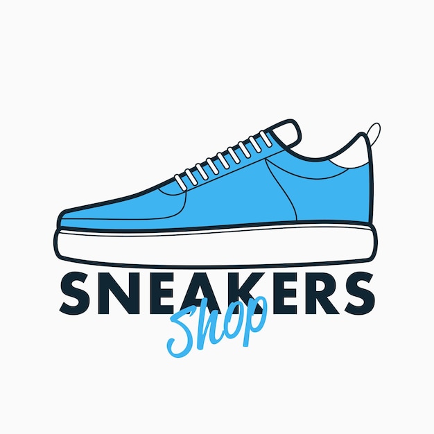 Logotipo de la tienda de zapatillas. signo de deporte atlético - emblema de diseño para tienda. vectorial. | Vector Premium