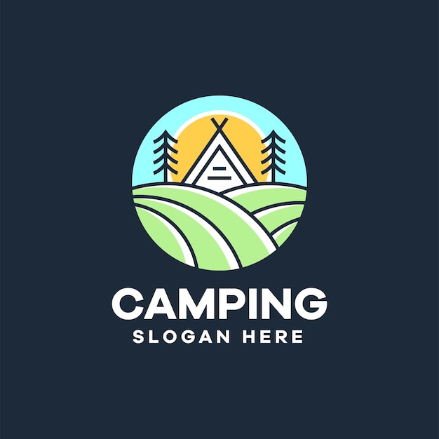 Logotipo de la tierra de camping