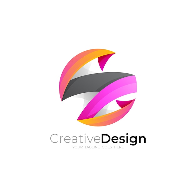 Vector logotipo de la tierra con diseño abstracto diseño de círculo colorido