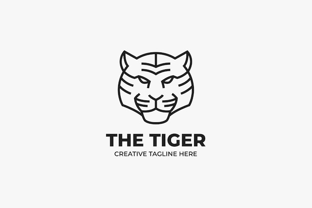 Logotipo de tiger head sport monoline