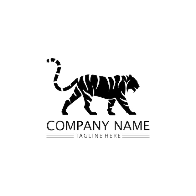 Logotipo de tigre y diseño de mascota animal ilustración vectorial