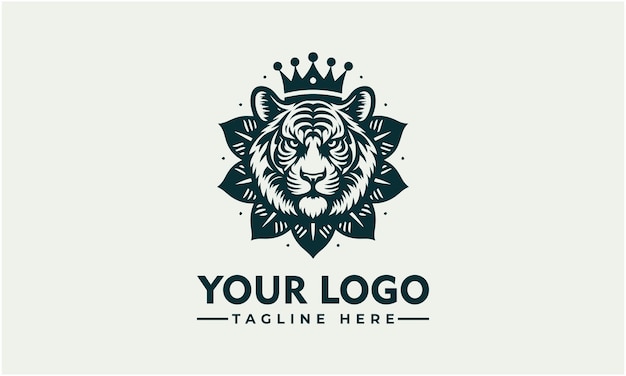 Logotipo del tigre Diseño vectorial de la corona del tigre Logotipo de la flor del león para la identidad empresarial