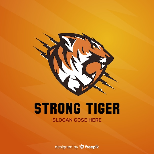 Vector logotipo de tigre fuerte