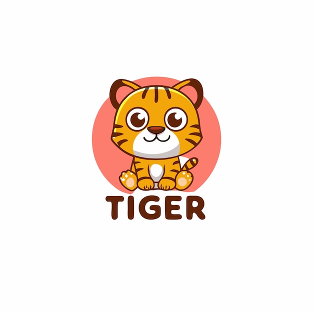 un logotipo de tigre tigre con un círculo rosado en el frente