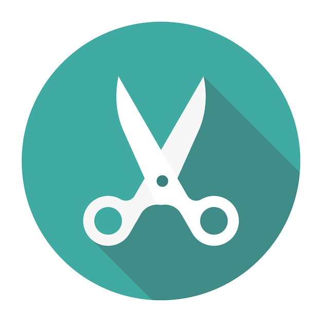 Logotipo de las tijeras colorido icono de sombra larga ilustración vectorial aislada