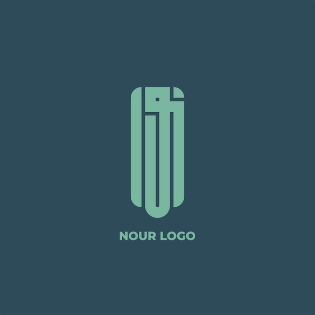 Logotipo de tipografía árabe del nombre NOUR para el logotipo de su empresa o producto
