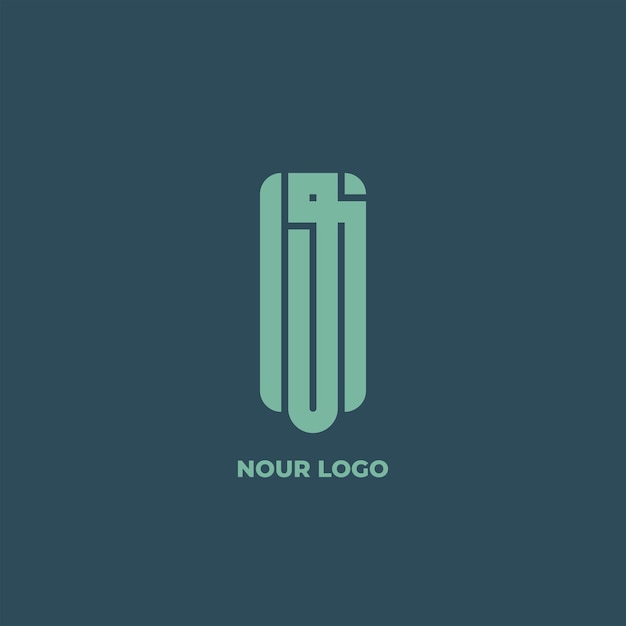 Vector logotipo de tipografía árabe del nombre nour para el logotipo de su empresa o producto