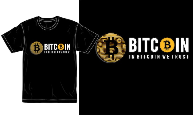 Logotipo y tipografía gráfica de diseño de camiseta de bitcoin.