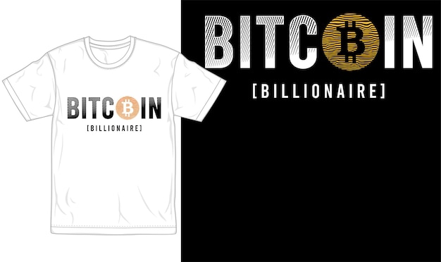 Logotipo y tipografía gráfica de diseño de camiseta de bitcoin.