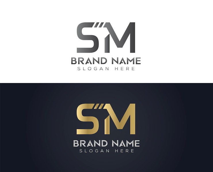 Vector logotipo de tipografía de letra sm o sm