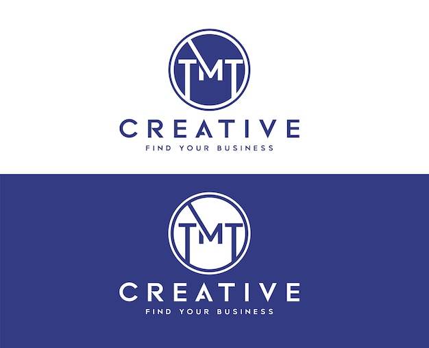 Logotipo de tipografía de letra TMT