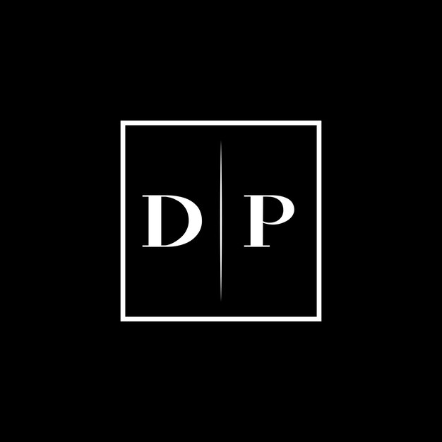 Logotipo de tipografía minimalista de DP