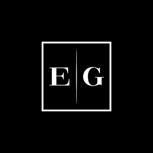 El logotipo de la tipografía minimalista de EG
