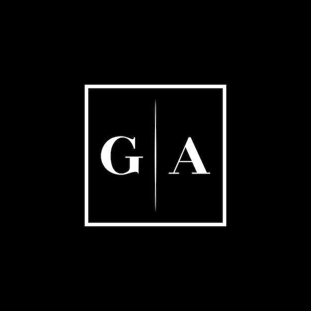 El logotipo de la tipografía minimalista de GA