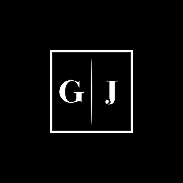 El logotipo de la tipografía minimalista de GJ