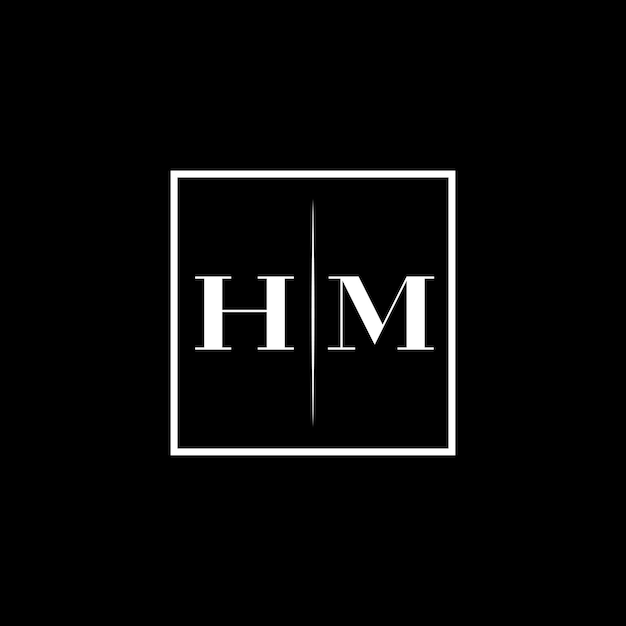 El logotipo de la tipografía minimalista HM