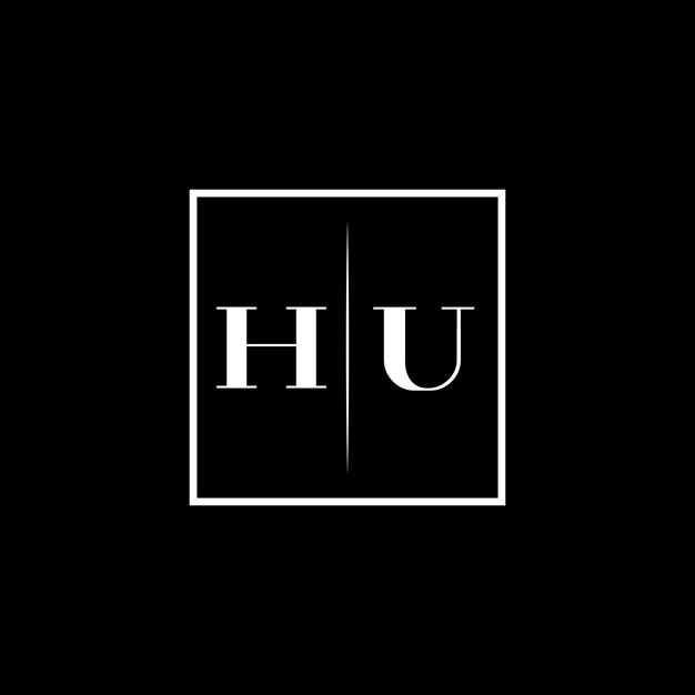 Logotipo de tipografía minimalista de HU