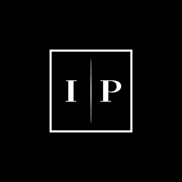 Logotipo de tipografía minimalista IP