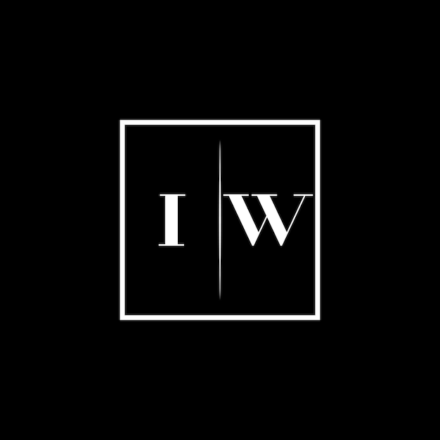 Logotipo de tipografía minimalista de IW
