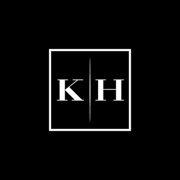 Logotipo de tipografía minimalista de KH