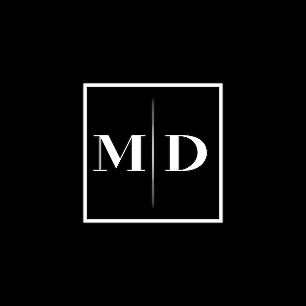 Logotipo de tipografía minimalista de MD