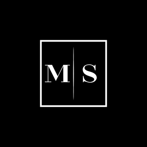 El logotipo de la tipografía minimalista de MS
