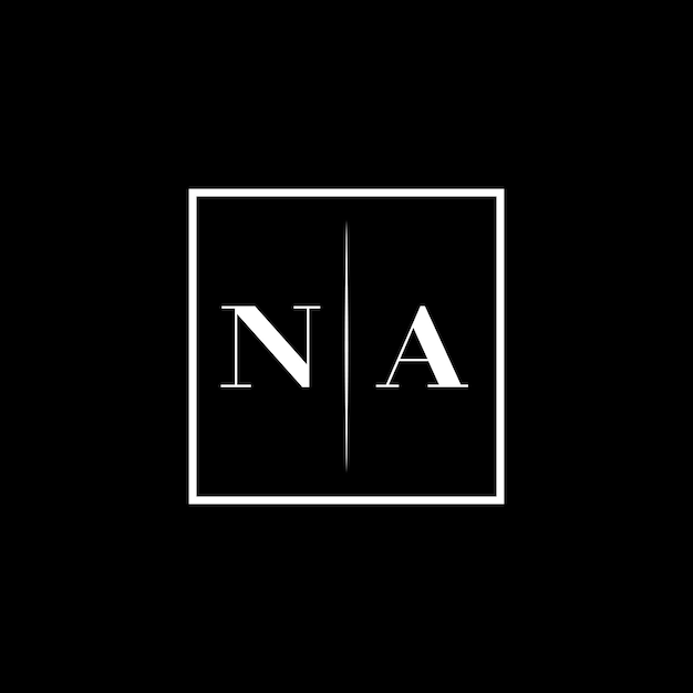 El logotipo de la tipografía minimalista de NA