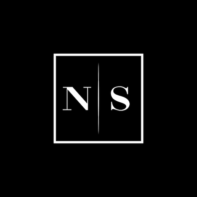 Logotipo de tipografía minimalista de NS