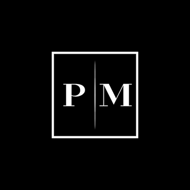 Logotipo de tipografía minimalista de PM