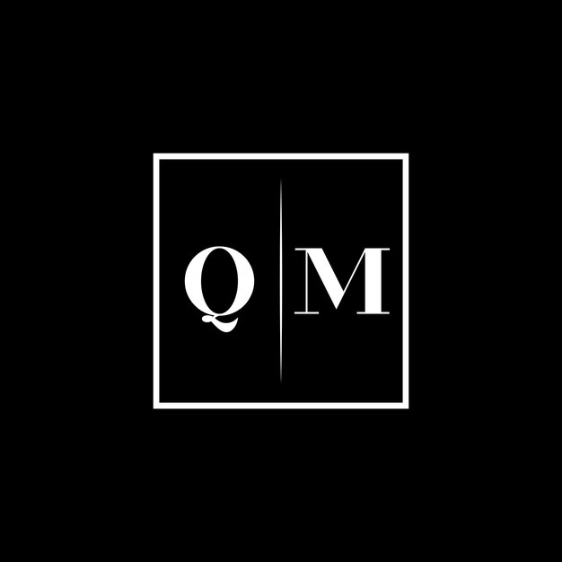 El logotipo de la tipografía minimalista de QM