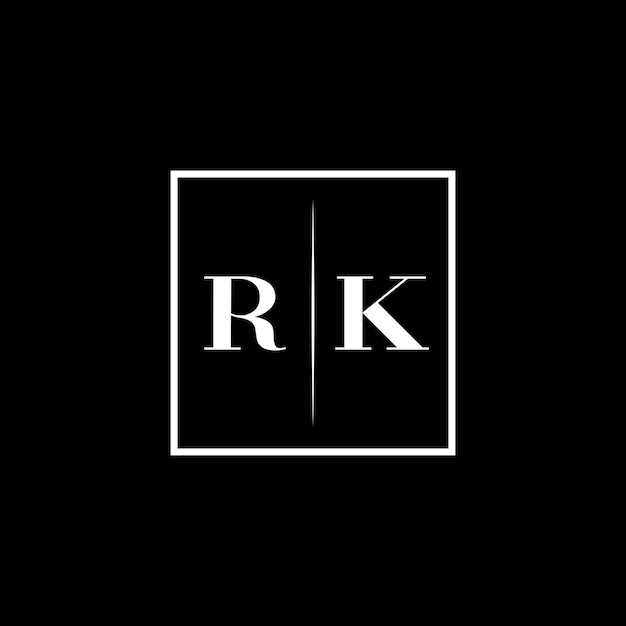 Logotipo de la tipografía minimalista de RK