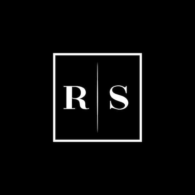 Logotipo de tipografía minimalista de RS