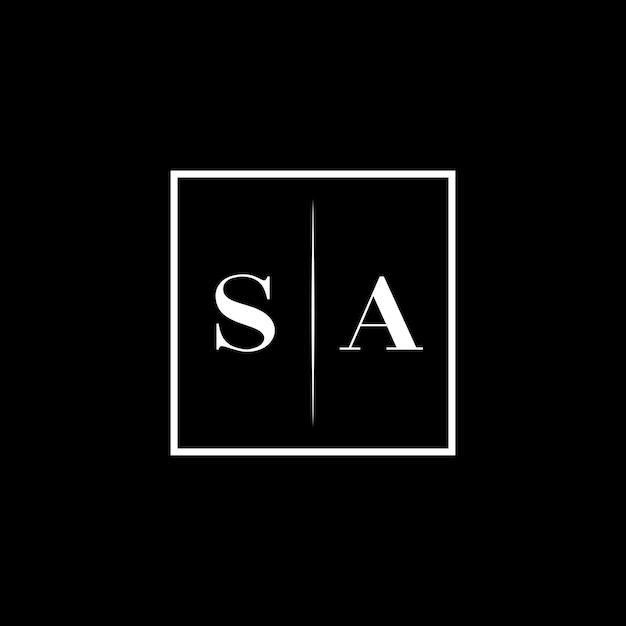 Logotipo de tipografía minimalista de SA