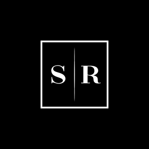 Logotipo de tipografía minimalista de SR