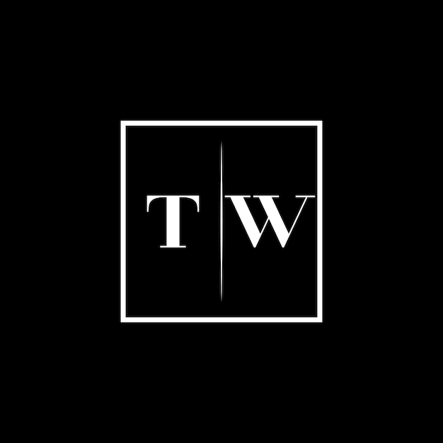Logotipo de tipografía minimalista de TW