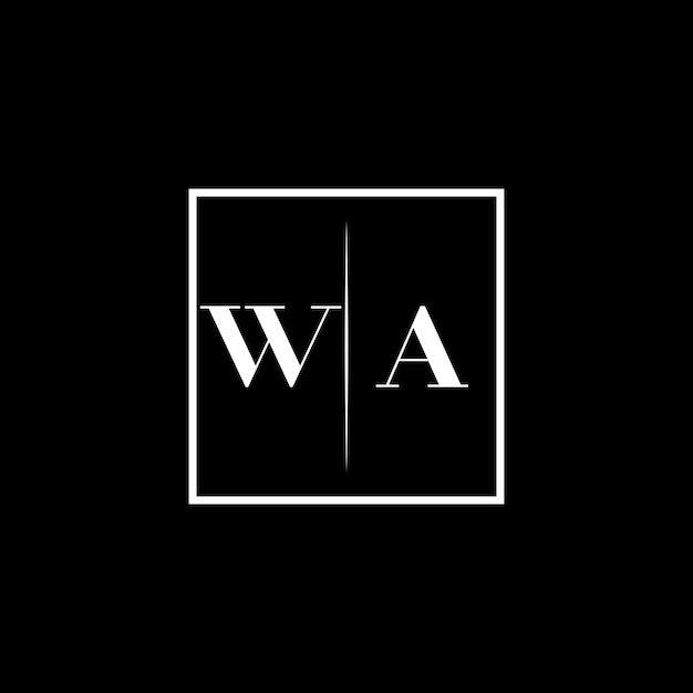 El logotipo de tipografía minimalista de WA