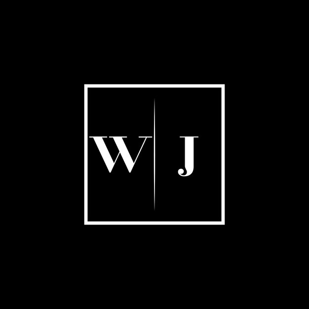 El logotipo de la tipografía minimalista de WJ